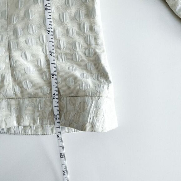 Joseph Ribkoff Womens Jacket Full Zip Cropped Style Circle Pattern Off White Siz - Picture 5 of 9